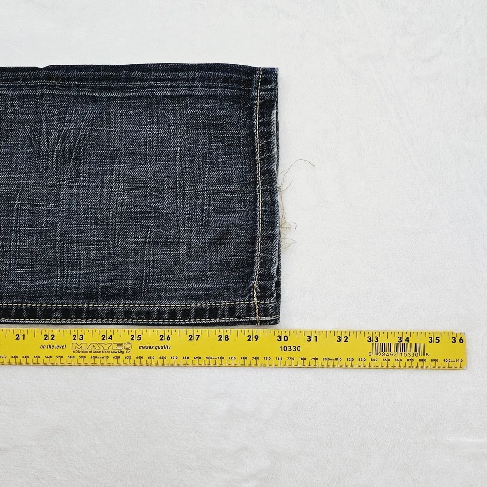 Express Mens 33W 30L Jeans Blake Loose Boot Blue Denim‎ Y2K Streetwear Grunge